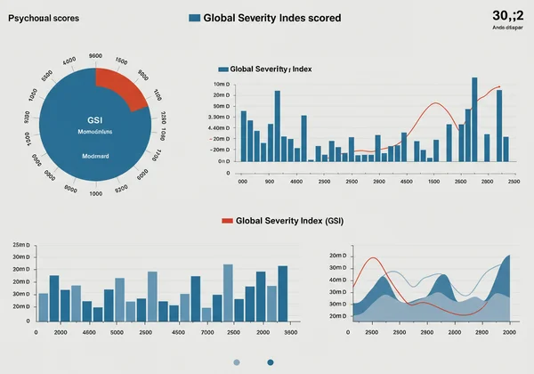 SCL-90 分数的数据可视化，其中 GSI 被突出显示。