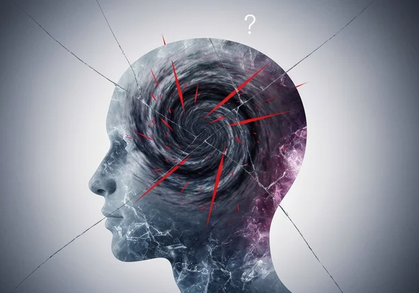 Abstract image symbolizing stress affecting suspicious thoughts.