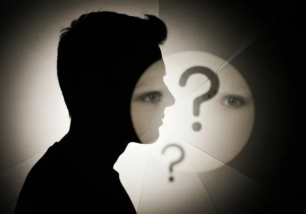 Abstract visual of a person viewing the world with doubt.