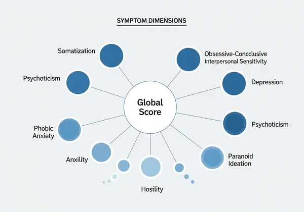 Visualizing SCL-90 symptom dimensions and global scores