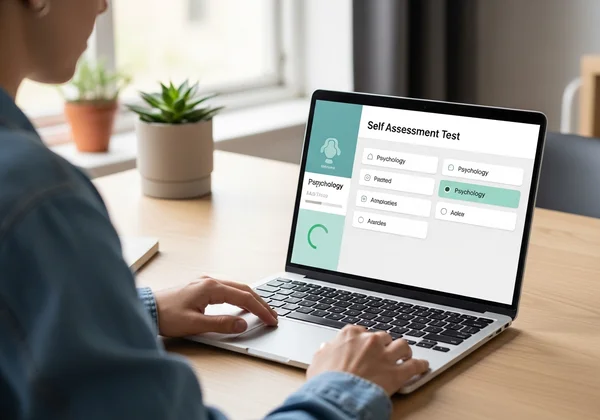 온라인 심리 검사를 하는 사람
