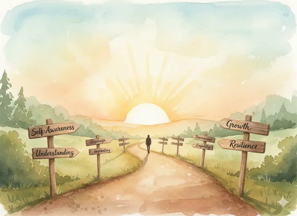 Personality growth journey illustration