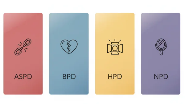 Four types of cluster b personality disorders compared