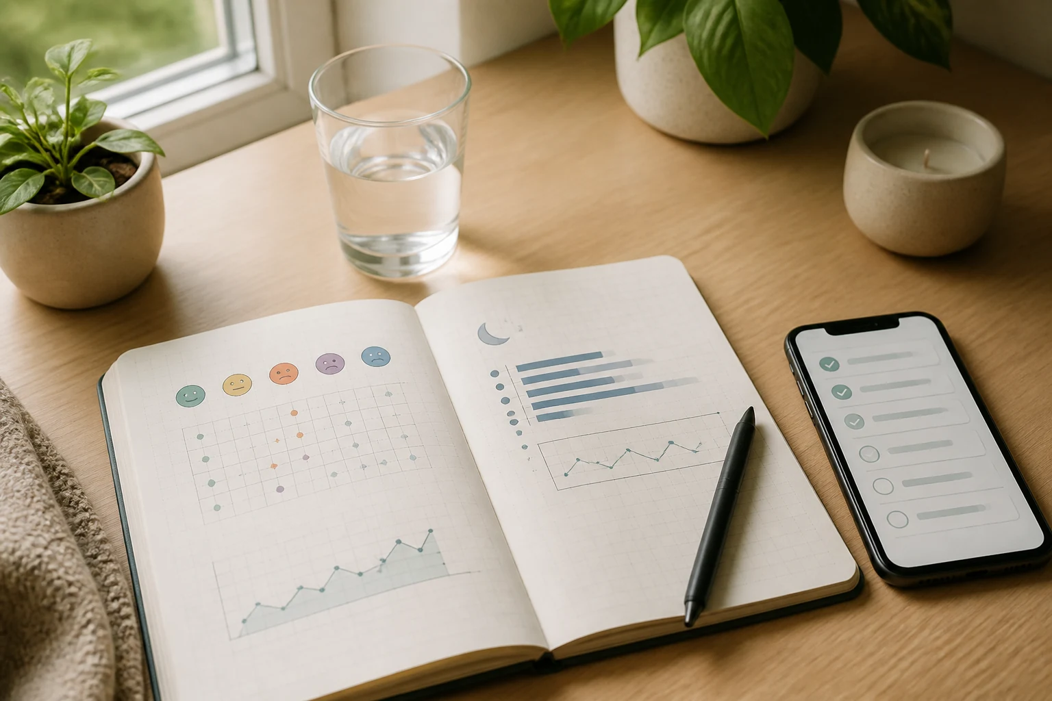 Calm symptom tracking workspace
