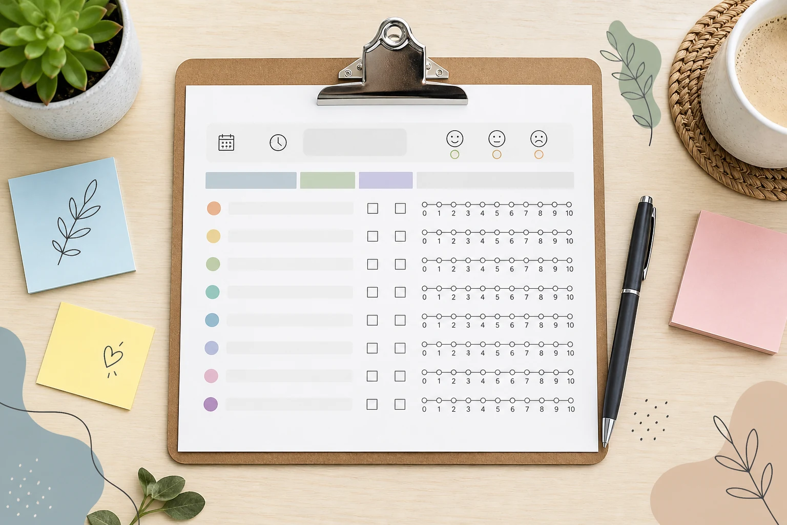 Printable symptom tracker template