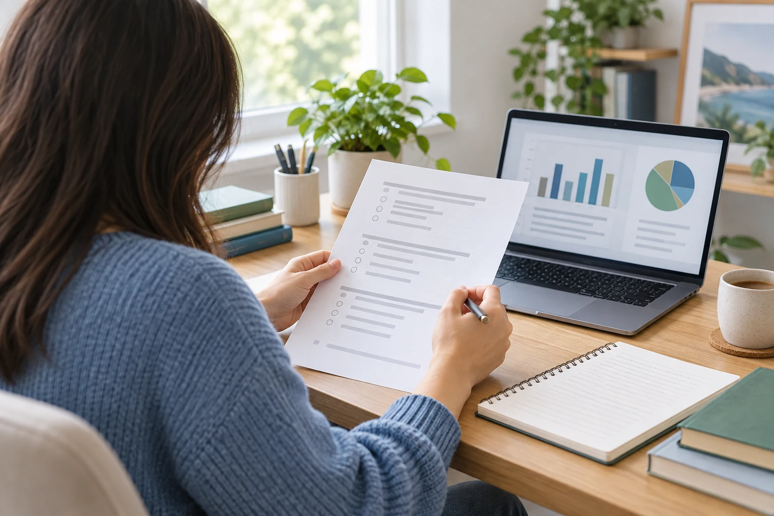 Calm psychometric testing workspace